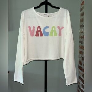 Moon & Madison Vacay cream cropped sweater NWT | size large